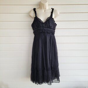 NWT Black Lined 100% Silk Chiffon Negligee Dress from Salt and Pepper